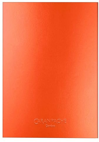 Caran d'Ache Colormat-X Notizbuch in der Farbe: Orange, DIN A5, liniert, 120 Seiten/ 60 Blatt, Hardcover, Papier weiß 90g/qm, 454.412
