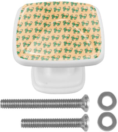 suojapuku Pomello quadrato per mobile, confezione da 4,gatti,Ferramenta per armadietti da cucina per maniglie per cassettiere e cassettiere