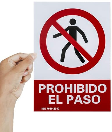 CABLEPELADO Señal Prohibido el paso, Señal de No Acceso, Señal de Entrada Prohibida, Señal de Acceso Restringido, Señal de Prohibición de Paso, PVC 0.7 mm, 21 x 30 cm
