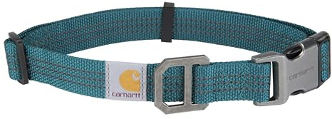 Carhartt Nylon Webbing Dog Collar, Fully Adjustable W/Durable Side Release Buckle and Reflective Stitching, Shaded Spruce, Medium