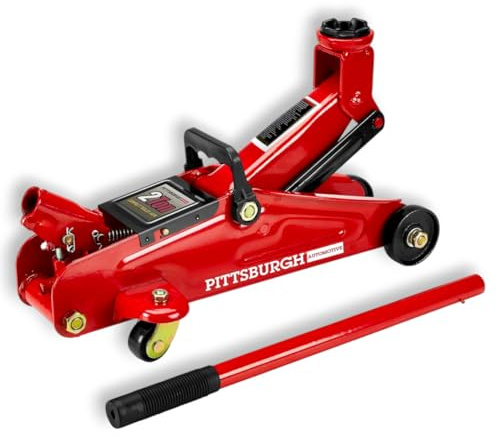 2 Ton Compact Trolley Floor Jack – Heavy-Duty Steel Hydraulic Floor, 4000 lbs Capacity, Lifting Range 5.3 to 12.3 Inches – Low Profile, Smooth Lift, Portable Garage & Roadside Repair Tool