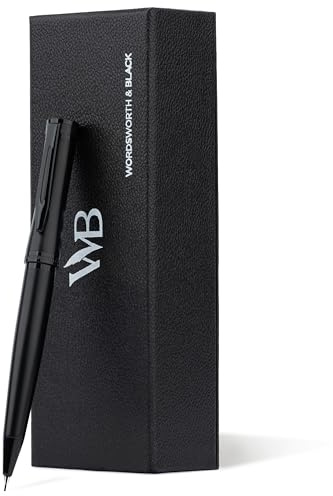 Wordsworth & Black Mechanischer Bleistift Graphitmine - Ganzschwarzer Lack, 0,7 mm Mine,Geschenkset für Männer und Frauen,Professionelle Bürostifte