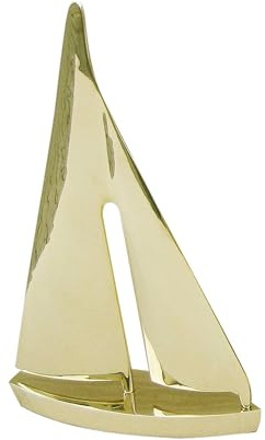 NKlaus Segelyacht-Dekoration aus Messing, 20x31cm, nautischer Stil, 1 Stück | Sehr großes Modell