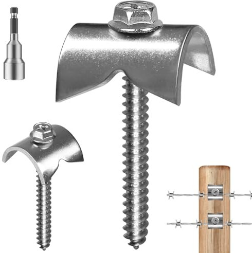 105 Pcs Fence Staples Stainless Steel 304 Fencing Staples & Wood Staples for Chicken Wire Fencing - Reusable U Nails, Heavy Duty Rust Proof Fence Nails for Farm, Garden, Chain Link Fence