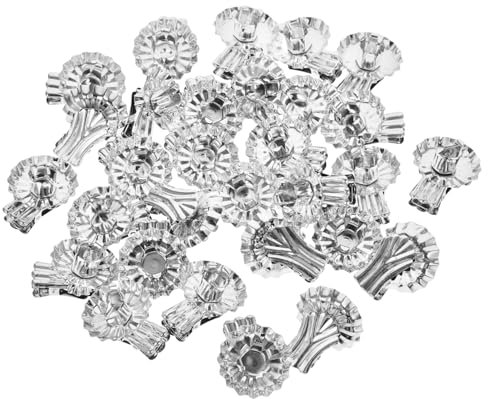 CONGARTENO 36stücke Teiliges Weihnachtskerzenklammern Aus Silberfarbenem Metall Blumenförmige Kerzenhalterclips Für Weihnachtsbaumdekoration Robust Und Elegant Für Teelichter Und Stabkerzen