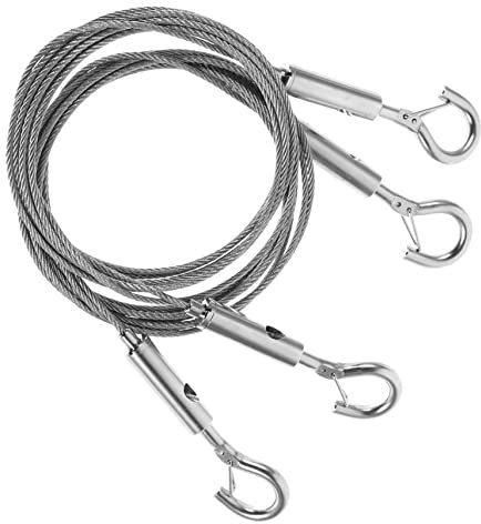 NULYLU Kit Para Colgar Cuadros Con Alambre De Acero Inoxidable, Ganchos Para Riel, Cable Ajustable 2 Mm x 2 Metros, Uso Marcos, Espejos y Lámparas, Resistente y Duradero, 2 Unidades