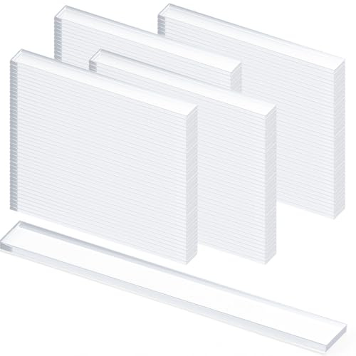 Innconee 100 Pcs 0.040 X1/4 x 2 Clear Setting Blocks for Glass Shower Glass Shims Bulk Clear Plastic Setting Blocks for Mirrors Bathroom Shower Mounting Room Kitchen Window Spacer Construction Shim