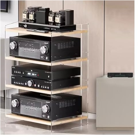 Plattenspieler-Ständer, 24 32 Zoll hohes Audio-Stereo-Rack, Medienständer, moderne Komponenten, CabinetRack, Audio-Tower-Montageregal, mit verstellbaren Regalen(Style1,52.2x40x79.4cm/20.6x15.7x31.3inc