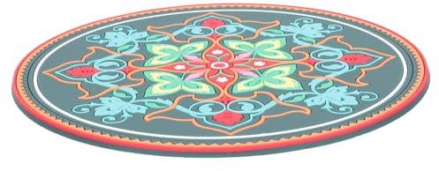 Abaodam Meditationsklangschalenkissen Rundes Sound Bowl Pad aus Hochwertigem Material Langlebig mit Tibetischem Design für Meditation Yoga Zuhause und Büro Dekoration