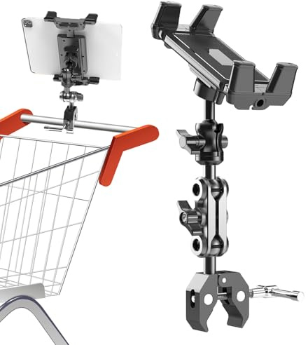 Sghtil Support de tablette pour tapis de course - Support de guidon ergomètre de vélo, support de microphone réglable pour les appels vidéo, l'entraînement, la lecture de messages à la maison