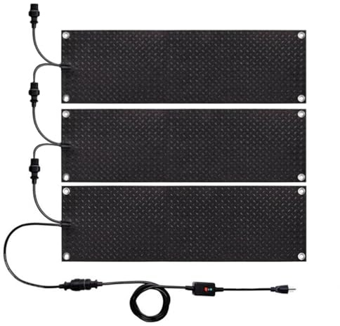HBDSMLPL Estera de Derretimiento de Nieve Diseño Antideslizante, con Cable de Alimentación Estera para Derretir Nieve Aplicable a Escaleras Puertas Escaleras.（24.5 x 76.2 cm）