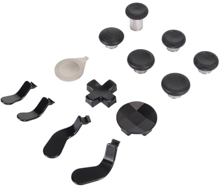 Generic Kit de Manettes Métalliques Personnalisables pour One Elite Series 2, Accessoires de Manette sans Fil Programmables pour la Version Elite de la Poignée (BLACK)