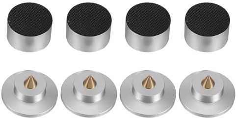 LOLIPPYY 4pcs Aluminum Speaker Isolation Feet Spikes for Vibration Dampening Shock Absorber Pads for Turntable Amplifiers CD Players and Powered Speakers Easy Installation with