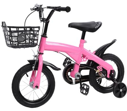 Fabater Kleinkind-Laufräder, 14-16-Zoll-Mädchenfahrräder mit Stützradkorb, Verstellbarer Sitz-Lenkerhöhe, Ergonomisches Kinderfahrrad für Kinder von 3 Bis 10 Jahren, Pink (14 Zoll)