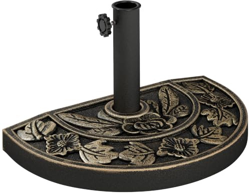 Outsunny Sonnenschirmständer aus Edelstahl Halbrund Ø3,8-Ø4,8 cm Bronze
