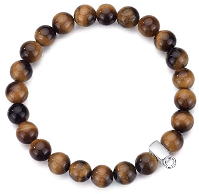Philip Jones Tiger's Eye Gemstone Charm Stretch Bracelet