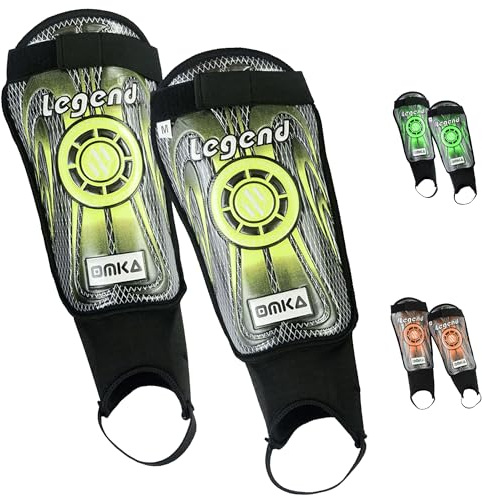 OMKA Legend Schienbeinschoner Schienbeinschützer Shin Guard Fußball Knöchelschutz Orange S
