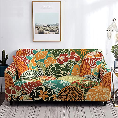 LNXSESN Sofabezug Bunter Landhausstil Sofaüberwurf Stretch Elasthan Sofahusse Abnehmbare Waschbar Couch überzug Anti Rutsch Sofa überzug Moderne Couchbezug Universal Couch überwurf 3 Sitzer
