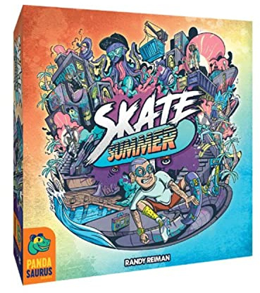 Pandasaurus Games - Skate Summer - Board Game - Skateboard Themed Strategy Game - Fun Family Game for Adults and Teens - Ages 14+ Years - 2-5 Players - 60-90 Minutes - English Version
