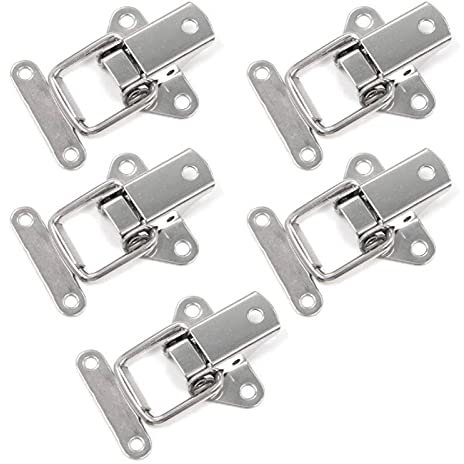yaoqijie 5pcs Stainless Steel Hasp Toggle Latch Mini Clamps Box Clasp Buckle Trunk Latch Catches Cabinet Latch Hasp Toolbox Toggle Lock lasting (Color : 5pcs)