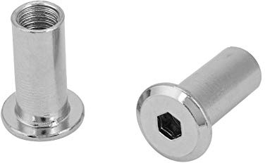 50 Stück Möbel-Sechskantmuttern, M8 x 15mm, Vernickelte Flachmuttern mit Rundem Kopf für Möbel, Sofa und Theken, Hochwertige Eisenkonstruktion