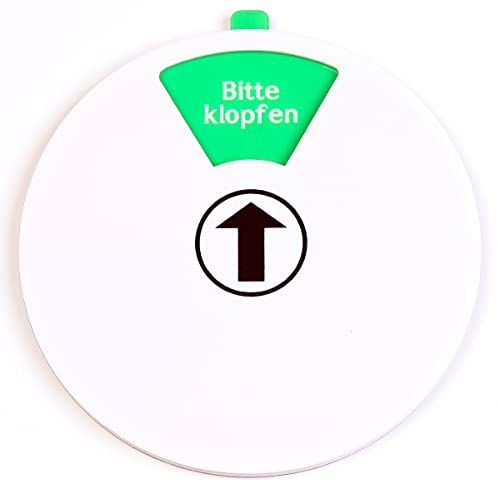 FREI - BESETZT Schild Weiss 15 cm-Bitte klöpfen-Nicht im Büro-Bitte warten-Bitte nicht stören-In einem Meeting-Bin gleich zurück. (Weiss)