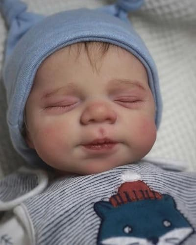 Muñecos Reborn Niño Bebes Reborn Muñecas bebé 19 Pulgadas Hechos a Mano con Cuerpo de Tela Suave como un bebé Real Ojos Cerrados