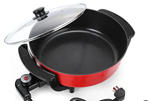 Olla Caliente Eléctrica Portátil, Olla Caliente de Acero Inoxidable con Divisor, Olla Caliente Eléctrica de Doble cara con Tapa y Dispositivo de Control de Temperatura
