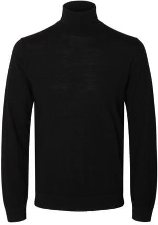 SELECTED HOMME Col roulé 100% Laine mérinos Black L Black L
