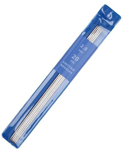 Coopay Set di 5 ferri da maglia da 2,0 mm, 20 cm di lunghezza in acciaio inossidabile per calze, sciarpe, berretti, animali domestici, maglioni, ferri per calze da 2,0 mm
