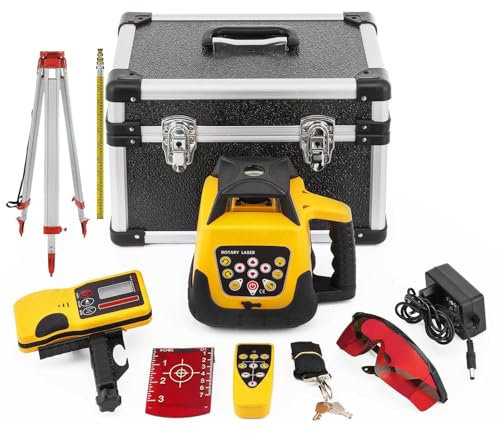 Rotary Laser Level Kit 500m Range - Complete Tools Set for Outdoor Construction Professionals - Measuring Equipment for Industry