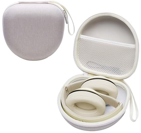 Headphone Case Compatible with Skullcandy, Beats, Soundcore Q20/Q20i/Q30, JBL, KVIDIO, JLab, TOZO, Bose QC, QearFun, BERIBES, Picun Foldable Headphones, Cream