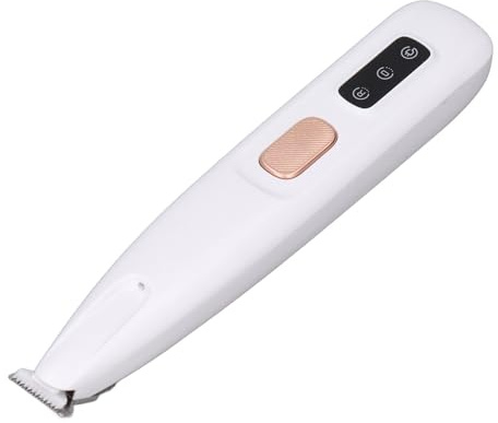 Hundtasstrimmer med LED-ljus, Sladdlös Trimmer för små Sällskapsdjurshår, Trimmer med Låg ljudnivå för små Hundtrimmer för Tassar, ögon, öron, Ansikte, Rumpa, Uppladdningsbar