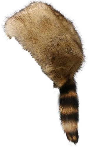 Whakano Kunstpelz Mütze Damen,Wintermütze Waschbär Schwanz Hüte,Plüsch Beanie,Warm Winddicht Kappe,Russische Winter-skimütze,Plüschmütze für den Außenbereich,Reisen,Skifahren,Wandern,Braun