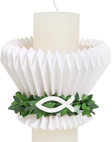 BOFUNX Decoración de Velas de Comunión Protector de Goteos de Velas Colector de Gotas de Velas Protección Antigoteo Portagotas Adorno para Mesa de Vela para Comunión Bautizo Boda Cumpleaños