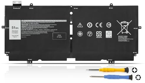 K KYUER 51Wh 52TWH X1W0D Batteria per Dell XPS 13 7390 9310 2-in-1 2n1 2020 Series P103G P103G001 P103G002 0X1W0D MM6M8 0MM6M8 XX3T7 0XX3T7 0FDRT 00FDRT DD9VF 0DD9VF NN6M8 0NN6M8 Notebook Battery