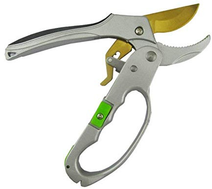 MRKU Trimming Tool 8-inch Ratchet Pruning Shears Bonsai Pruners Gardening Secateurs Garden Grafting Tool Tree Trimmer Used for Garden and Lawn Mowing Work
