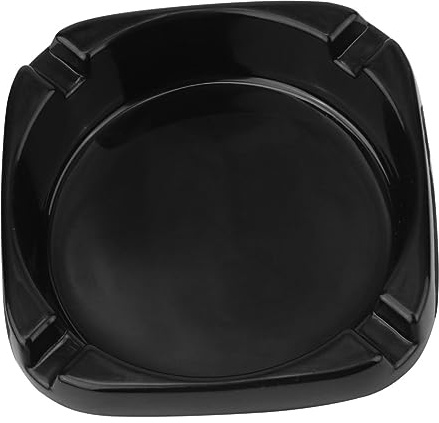 HOLIDYOYO Square Imitation Porcelain Ashtray for Indoor and Outdoor Use Lightweight Convenient Design for Home Patio Garden and Ktv Decor Black