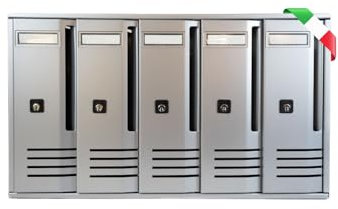 MOHOME Cassetta Postale Esterno Condominiale Interno Made in Italy Alluminio Argento Componibile Modulare 5 Scompartimenti 30 x 17,5 x 52 cm Targhetta Doppia Chiave Kit Montaggio Incluso