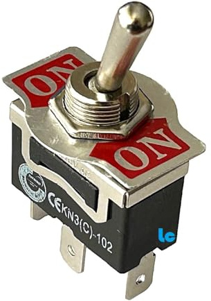 Interruptor Conmutador Unipolar A Palanca - 2 Posiciones - 10A / 250V - 15A / 125V - TOGGLE SWITCH - Bolsa De 2 Unidades