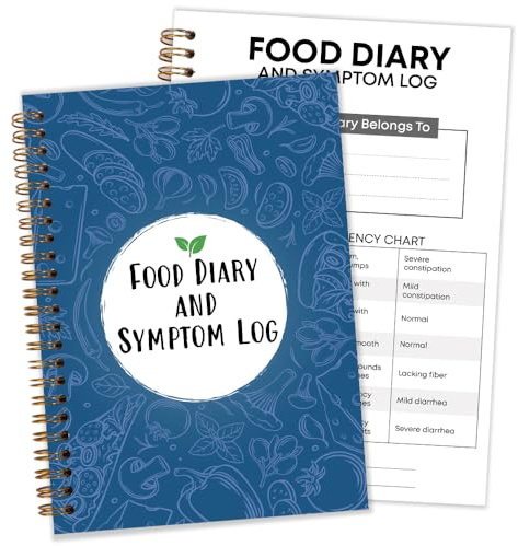 Catyan Food Diary and Symptom Log Book, Food Tracker Journal, Symptoms Tracking, How Food Affects You, A5 Spiral Bound