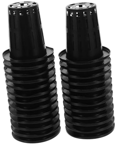 ROMISBABA 100Pcs Black Mesh Hydroponic Pots Control Nursery Cups for Vegetables Flowers and Indoor Outdoor Garden Planting