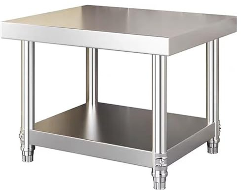 Stainless Steel Workbench with Adjustable Height and Storage Shelf for Kitchen and Commercial Use