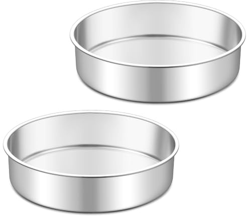 Homikit bakform, rostfritt stål stor 23 cm rund kakform bakformar set om 2 | Högglanspolerad bakform kakplåt, hälsosam och giftfri, lätt att rengöra och diskmaskinssäker