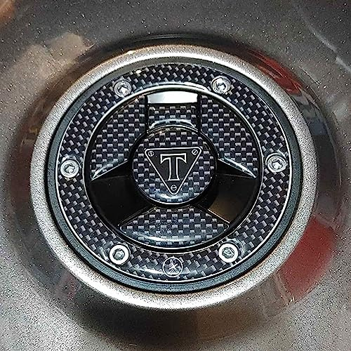 LABELBIKE 3D Motorrad Tankdeckelaufkleber kompatibel mit Triumph | Harzschutz, Kratzfestigkeit, Dekoration, Modell, Carbon