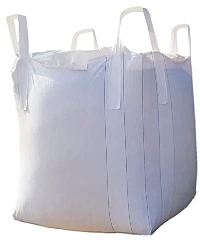 Secbolt FIBC Bulk Bag, 1 One Ton Bag, 35L x 35W x 43H, 2200lbs SWL, Duffle Top Flat Bottom, Woven Polypropylene Bags