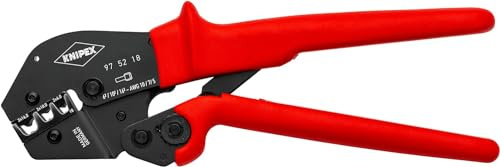 KNIPEX Crimpzange auch für Zweihandbedienungmit rutschhemmendem Kunststoff überzogen 250 mm, 97 52 18
