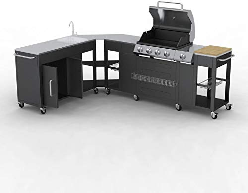 Tidyard Outdoor Grillwagen BBQ Grillwagen Gasgrill Grillwagen Griller BBQ Edelstahl/Stahl