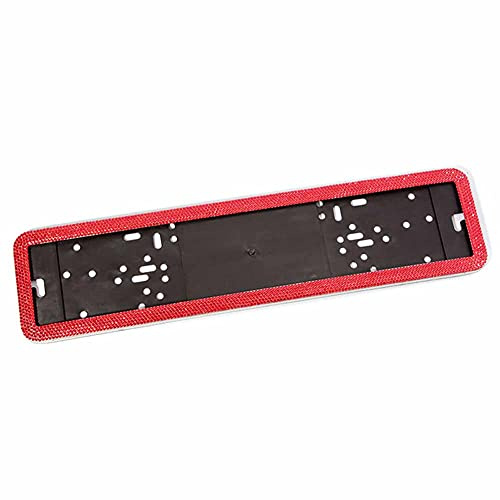 Auto Kennzeichenhalter, Asudaro Rostfreier Stahl Kfz Kennzeichenhalter Diamant Nummernschildhalterung EU Kennzeichen Bling Strass Kennzeichen halterungen Auto Kennzeichen Halterung,Rot