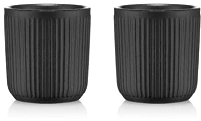 BODUM DOURO 2er Set DW Becher 0,1l schwarz matt Porzellan, 12059-259